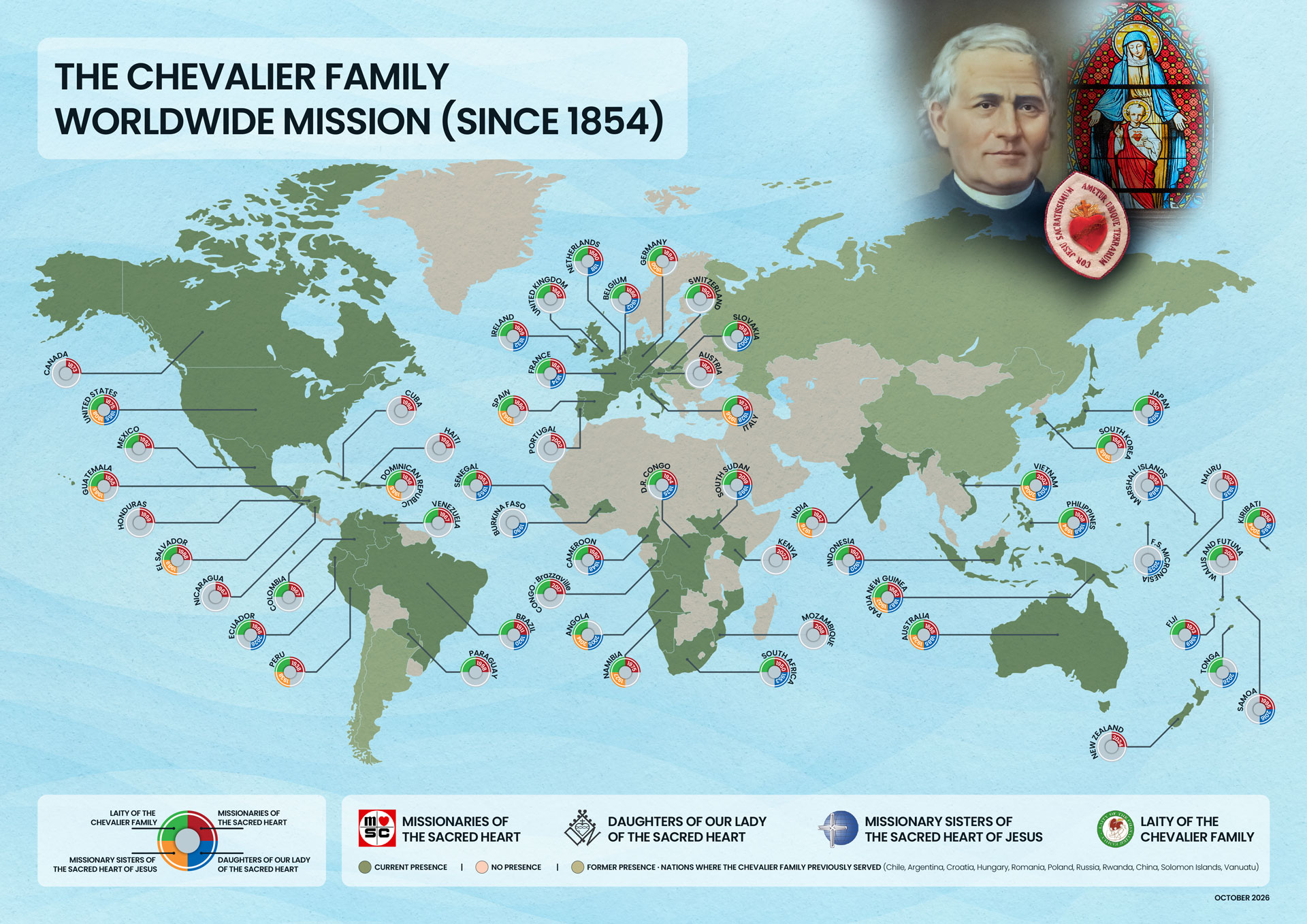 Missionaries of the Sacred Heart World Map MSC